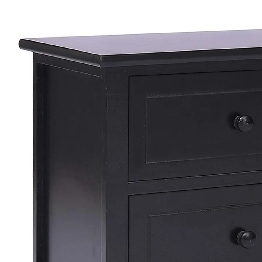 Meuble TV Noir 108x30x40 cm Bois de Paulownia solide - 4
