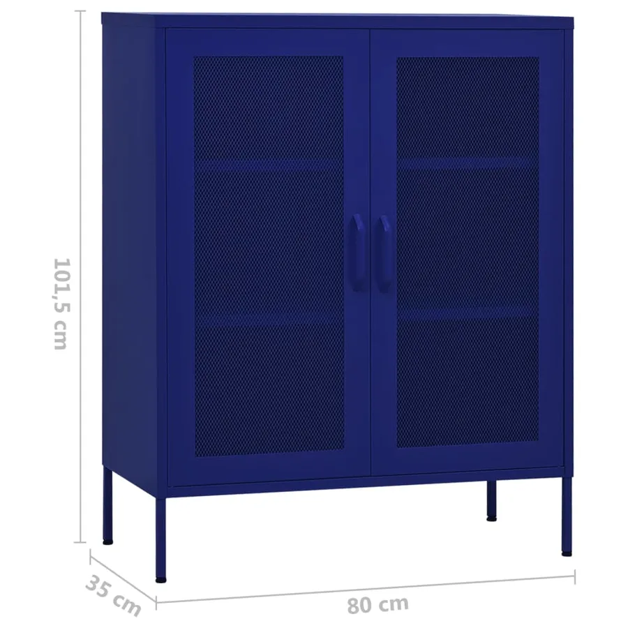 Armoire de rangement Bleu marine 80x35x101,5 cm Acier - 9