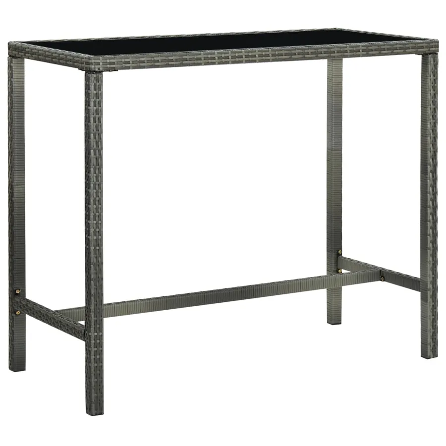 Ensemble de bar de jardin 7 pcs Résine tressée Gris - 3