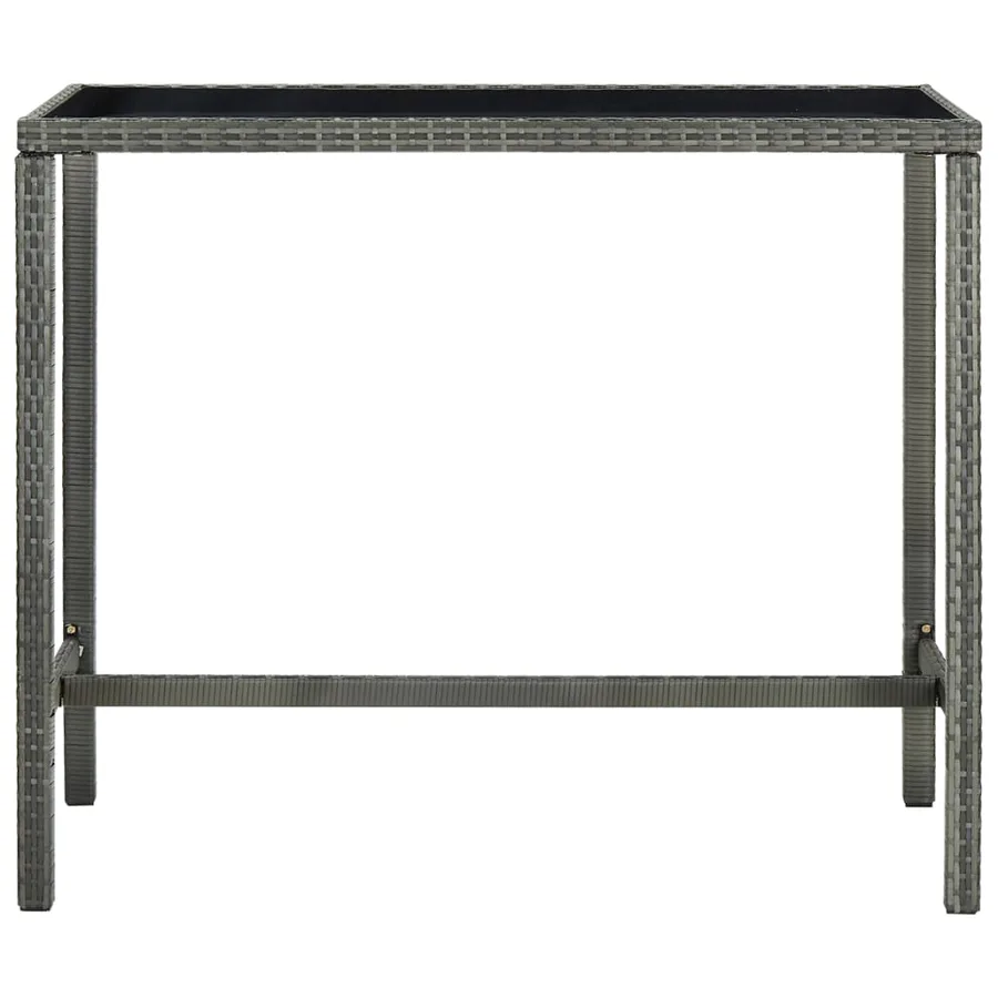 Ensemble de bar de jardin 7 pcs Résine tressée Gris - 4