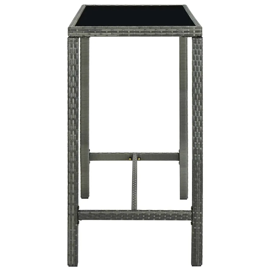 Ensemble de bar de jardin 7 pcs Résine tressée Gris - 5