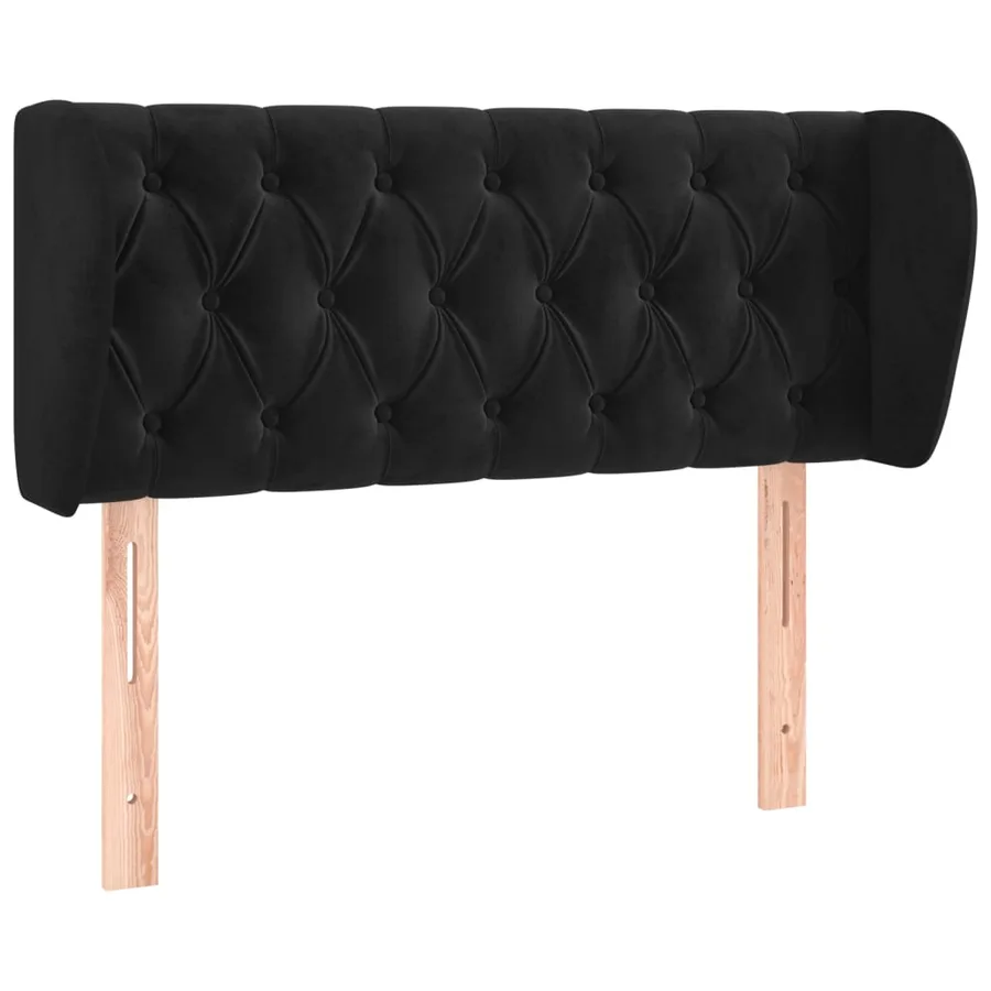 Tête de lit avec oreilles Noir 103x23x78/88 cm Velours - 2