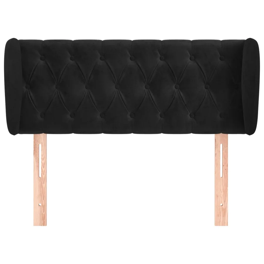 Tête de lit avec oreilles Noir 103x23x78/88 cm Velours - 3
