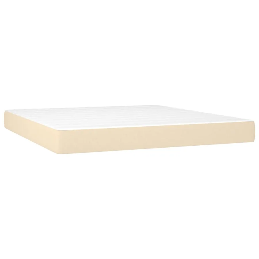 Sommier à lattes de lit avec matelas Crème 180x200 cm Tissu - 5