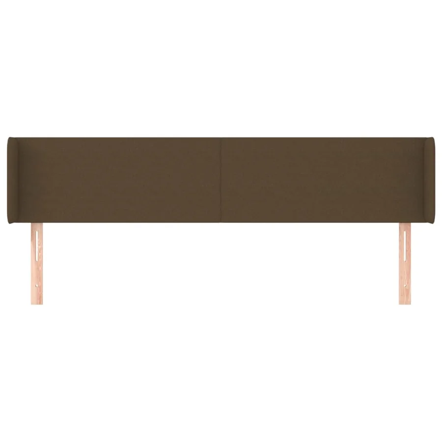 Tête de lit avec oreilles Marron Foncé 163x16x78/88 cm Tissu - 3