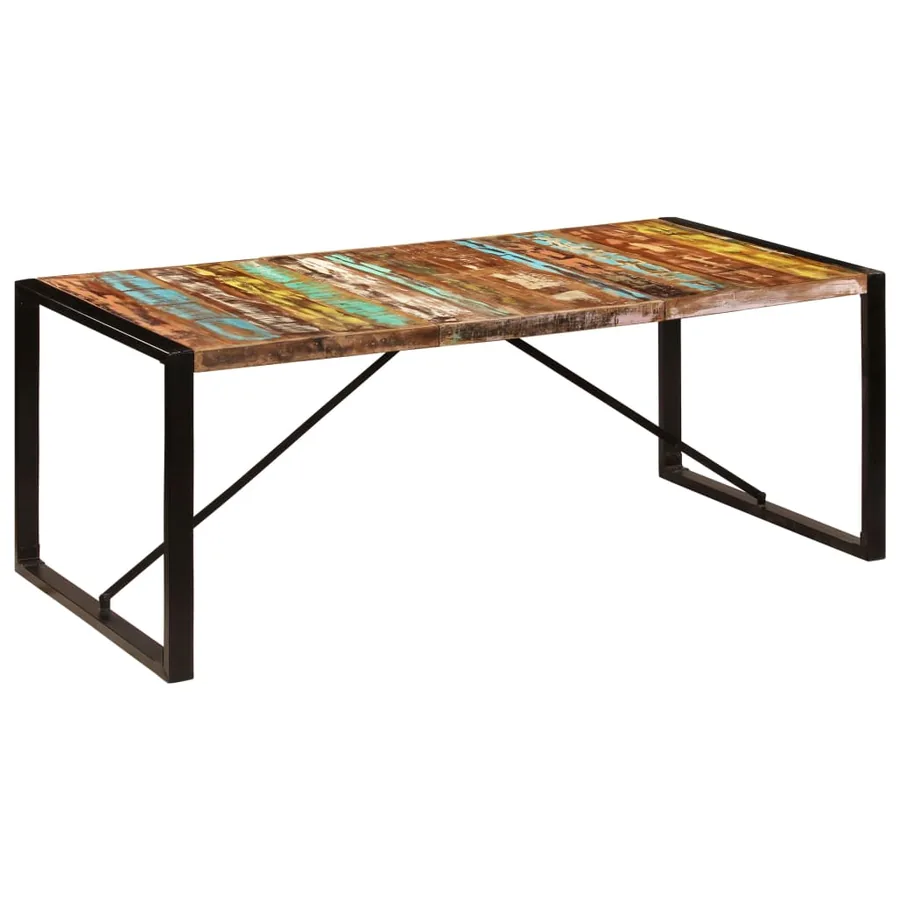 Table à dîner 200x100x75 cm Bois de récupération solide - 10