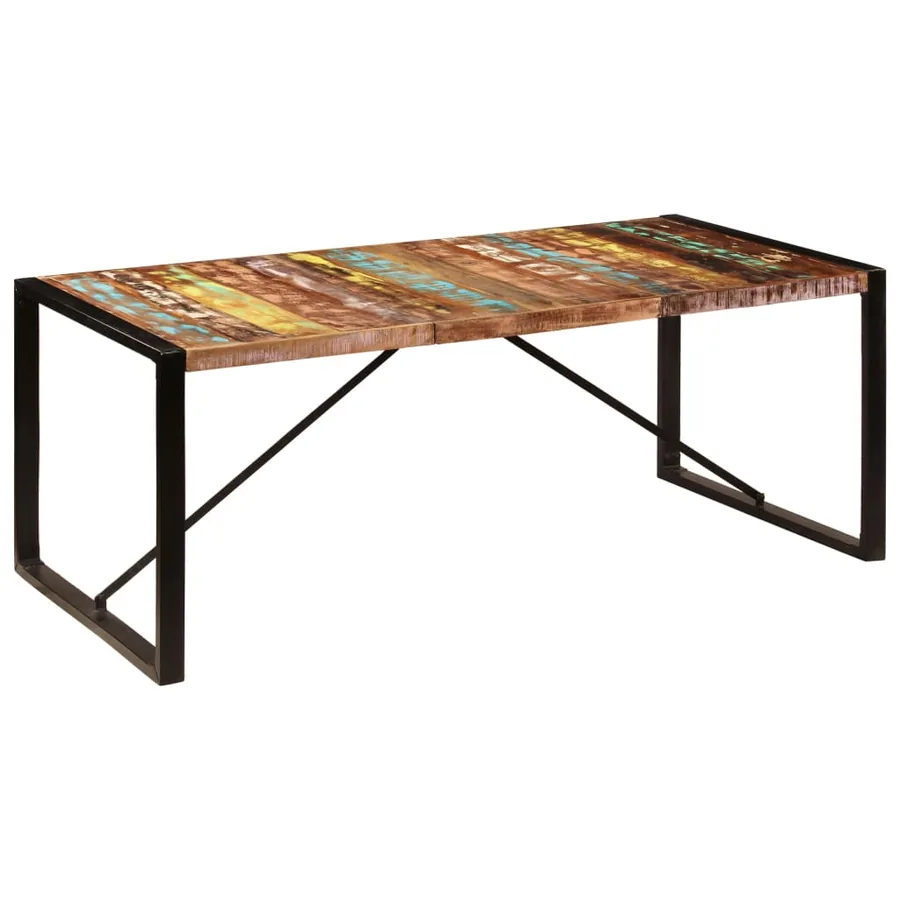 Table à dîner 200x100x75 cm Bois de récupération solide - 11