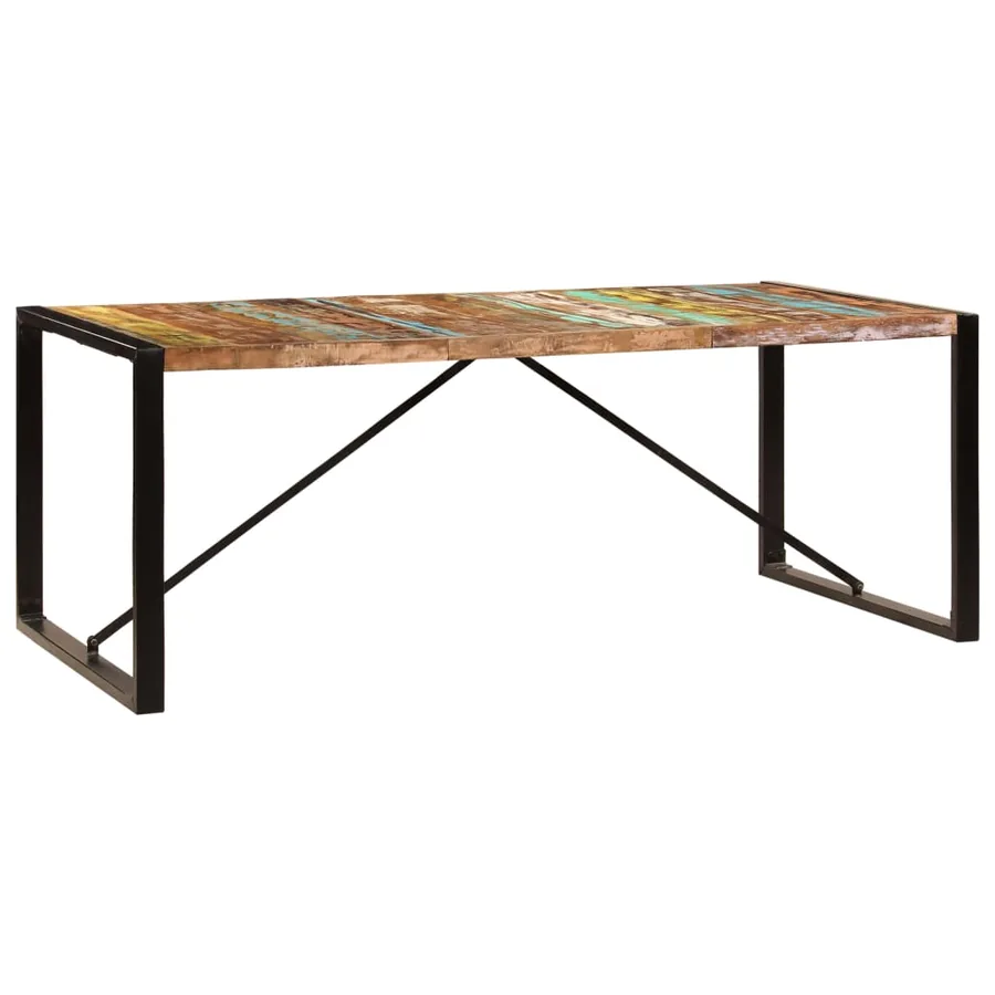 Table à dîner 200x100x75 cm Bois de récupération solide - 3