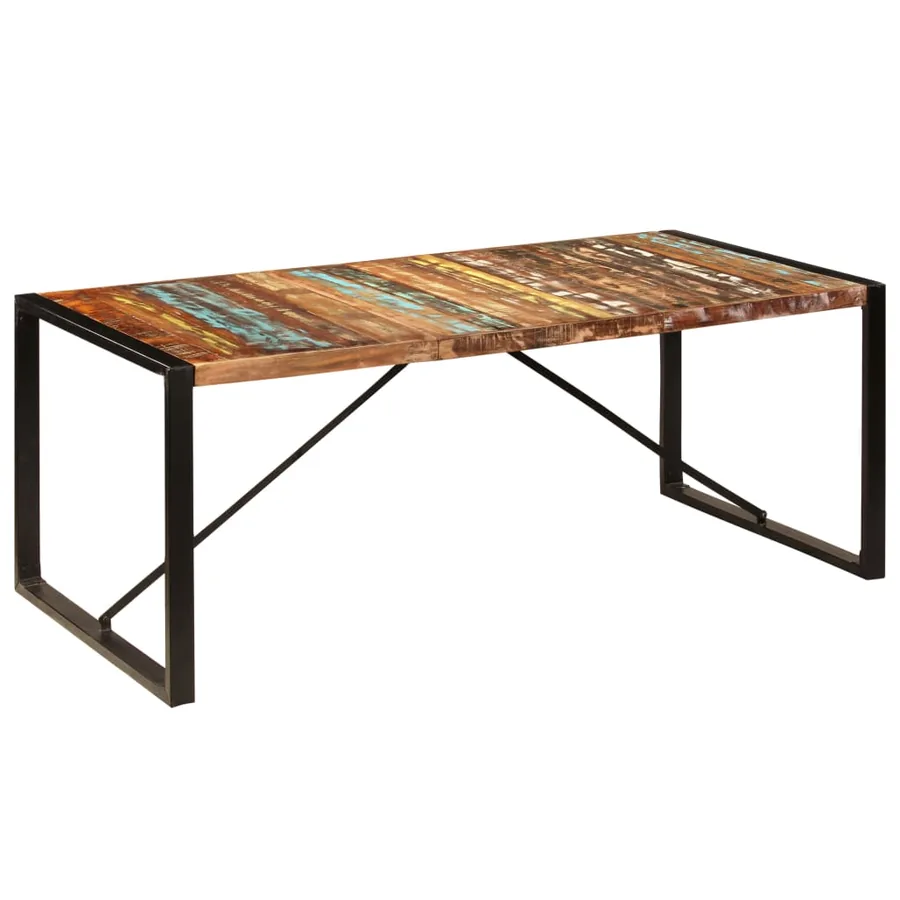 Table à dîner 200x100x75 cm Bois de récupération solide - 8