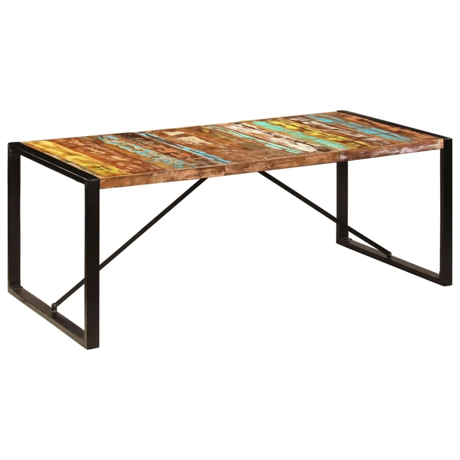 Table à dîner 200x100x75 cm Bois de récupération solide - 9