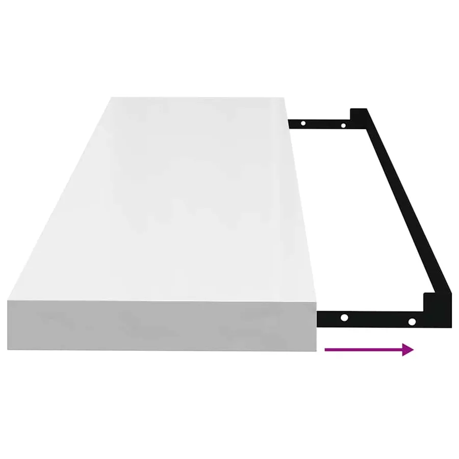 Étagère murale flottante 4 pcs Blanc brillant 80x23,5x3,8cm MDF - 11