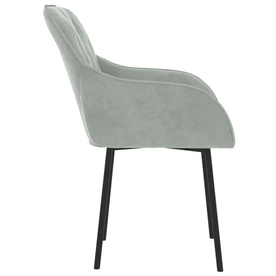 Chaises à manger lot de 2 Gris clair Velours - 5