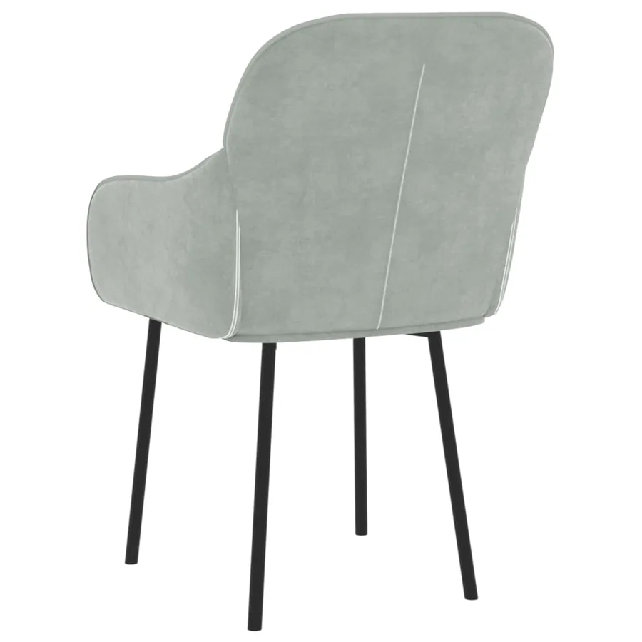 Chaises à manger lot de 2 Gris clair Velours - 6