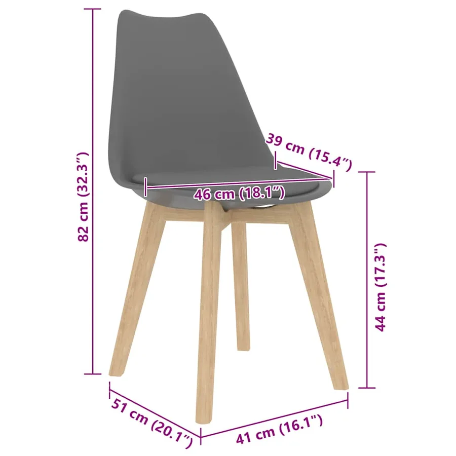 Chaises à manger lot de 2 Gris Plastique - 7