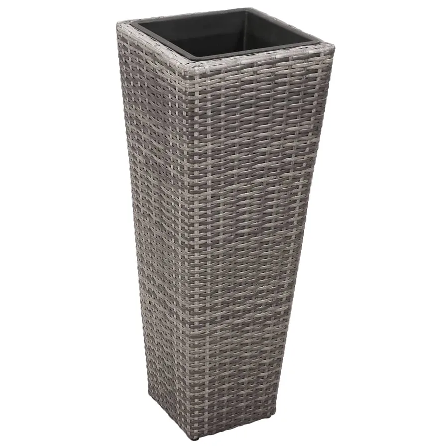 Lits surélevés de jardin 3 pcs Résine tressée Gris - 3