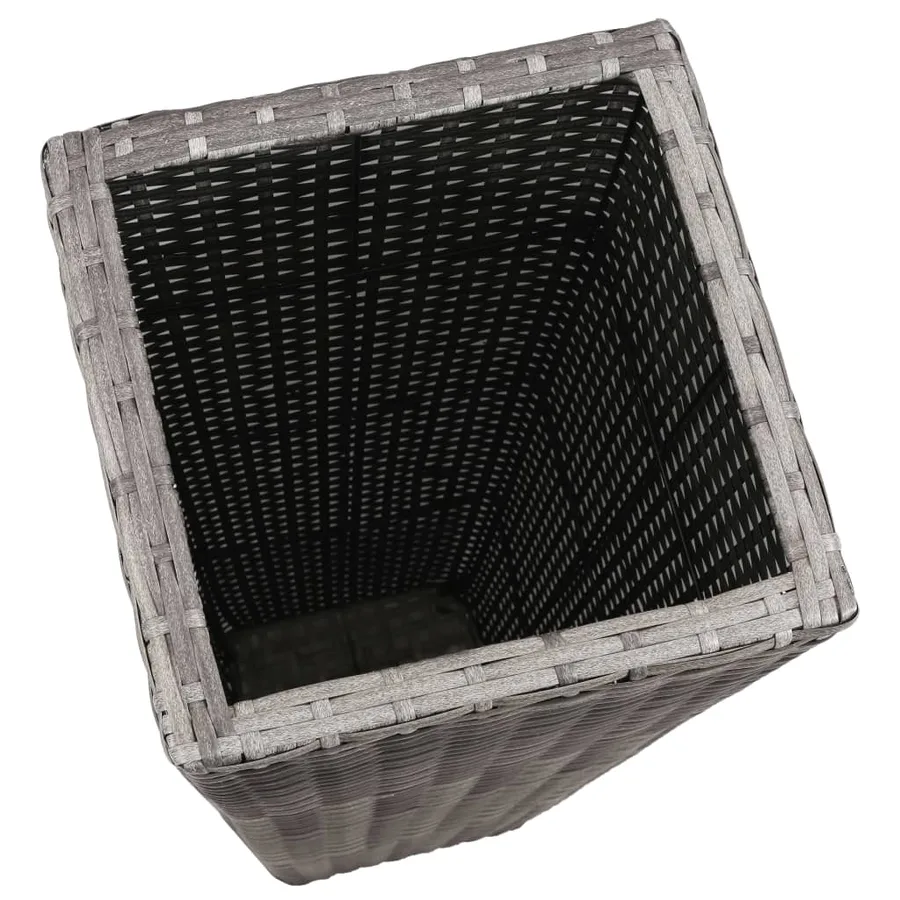 Lits surélevés de jardin 3 pcs Résine tressée Gris - 6
