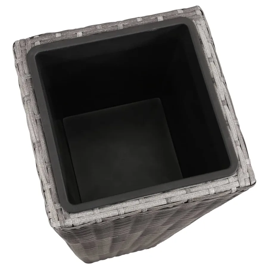 Lits surélevés de jardin 3 pcs Résine tressée Gris - 7