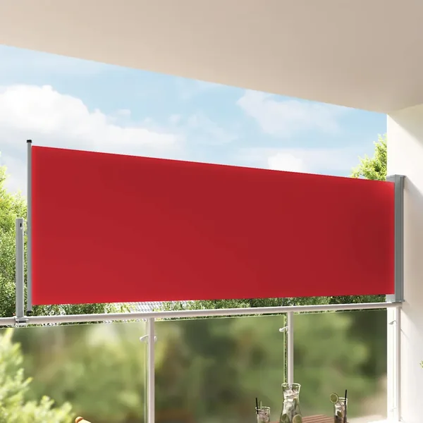 Auvent latéral rétractable de patio 120x300 cm Rouge