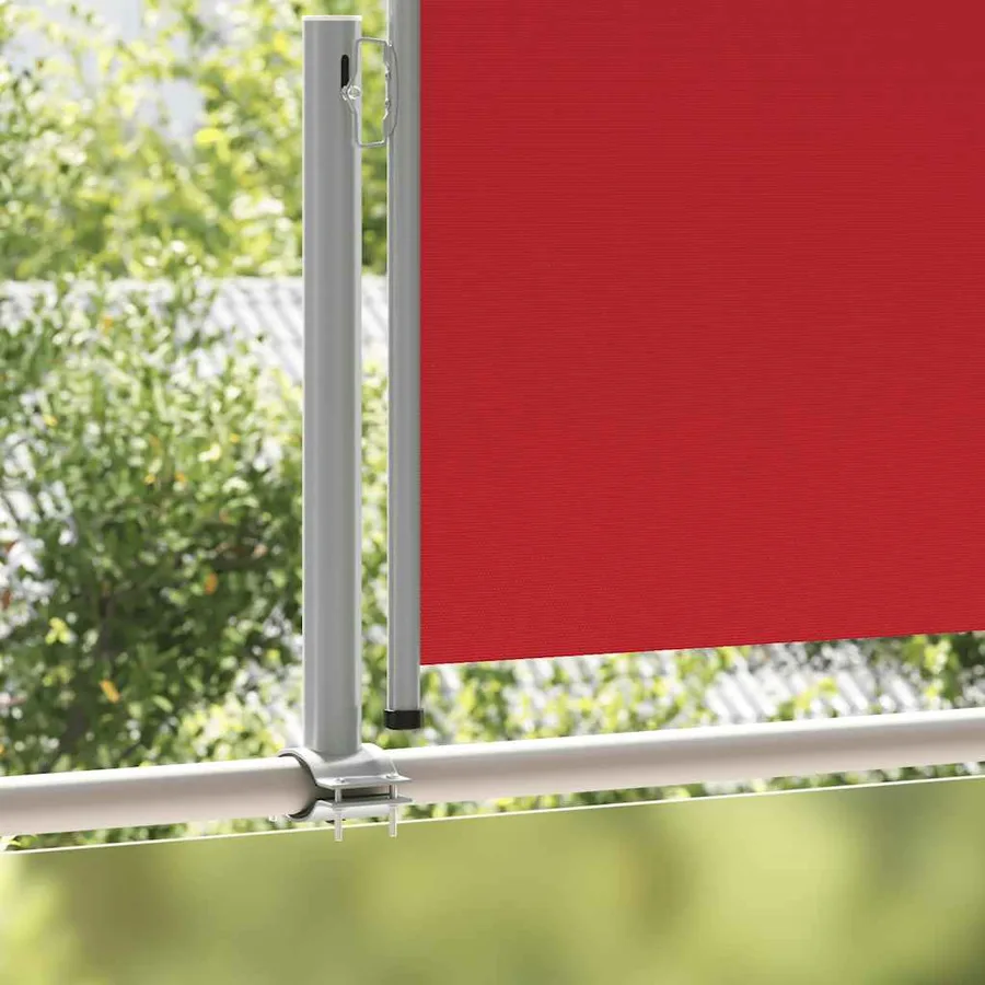 Auvent latéral rétractable de patio 120x300 cm Rouge - 3