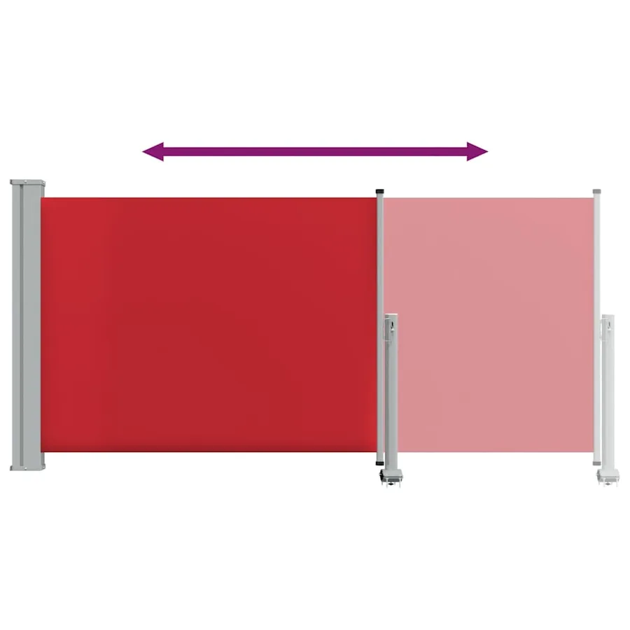 Auvent latéral rétractable de patio 120x300 cm Rouge - 8