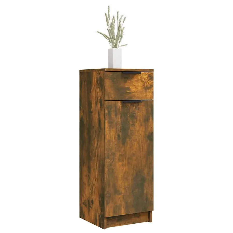 Armoire de bain Chêne fumé 32x34x90 cm Bois d'ingénierie - 4