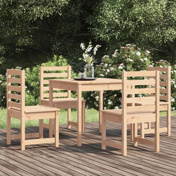 Ensemble à manger de jardin 5 pcs bois massif de pin