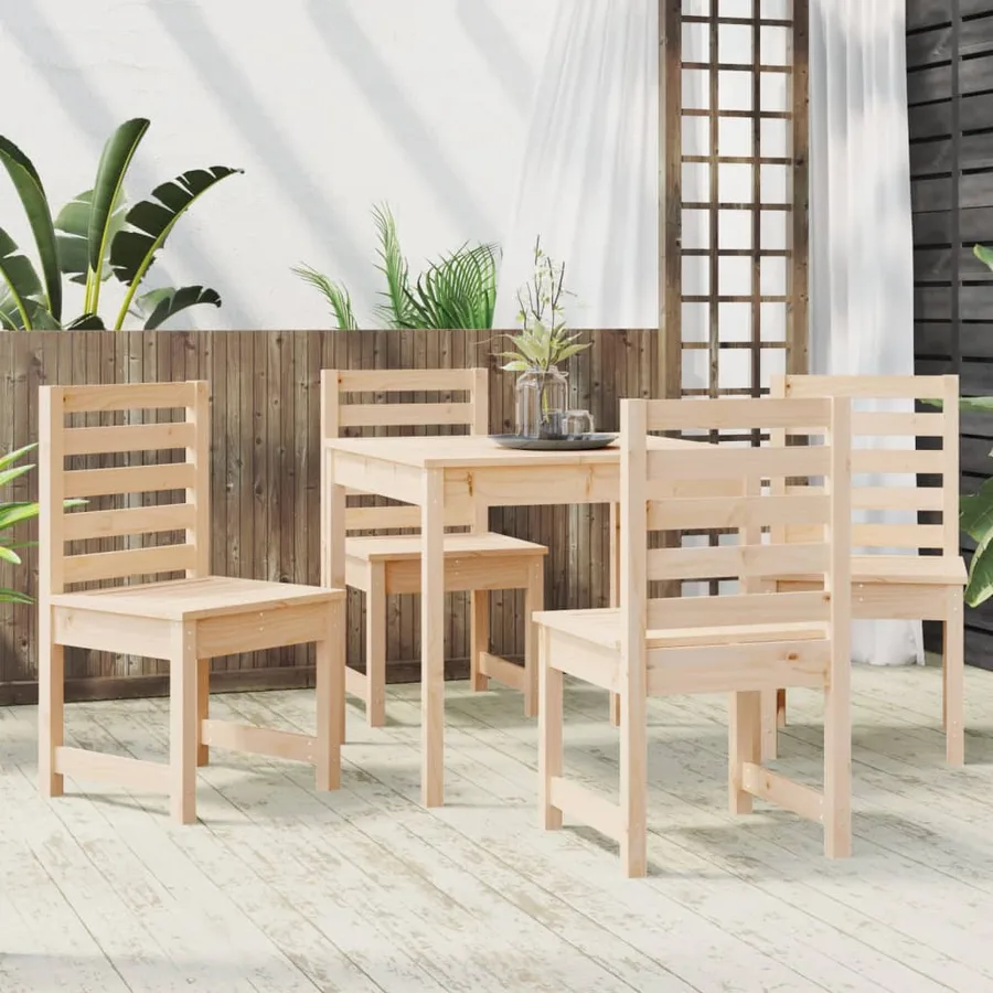 Ensemble à manger de jardin 5 pcs bois massif de pin - 3