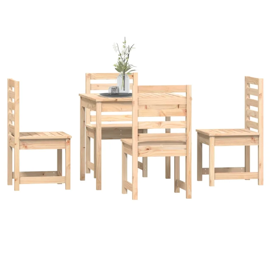 Ensemble à manger de jardin 5 pcs bois massif de pin - 4