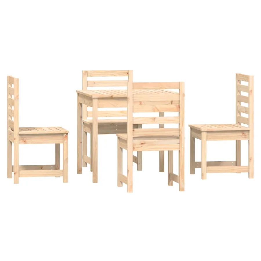 Ensemble à manger de jardin 5 pcs bois massif de pin - 5