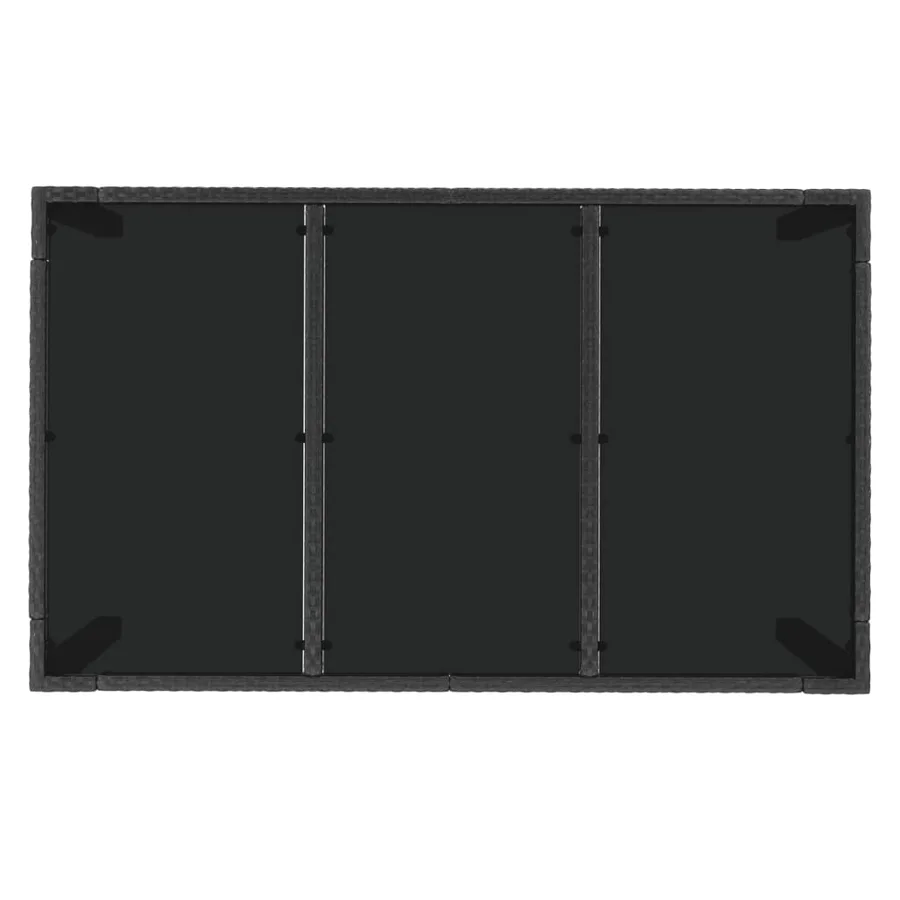 Ensemble à manger de jardin coussins 5pcs Noir Résine tressée - 7