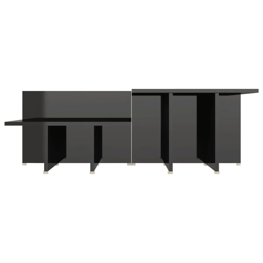Table basse 2 pcs Noir brillant 111,5x50x33cm Bois d'ingénierie - 5
