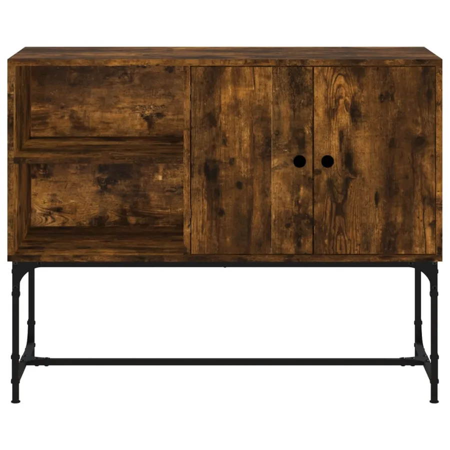 Buffet chêne fumé 100x40x79,5 cm bois d'ingénierie - 5