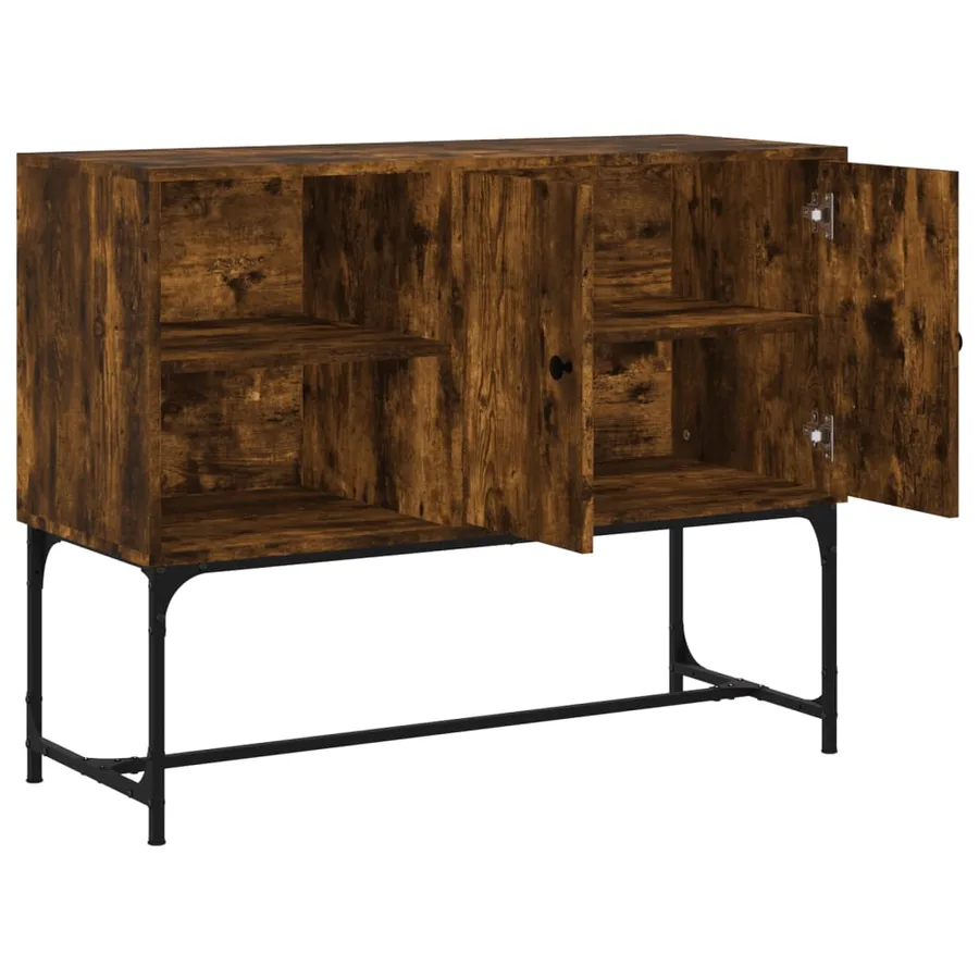 Buffet chêne fumé 100x40x79,5 cm bois d'ingénierie - 6