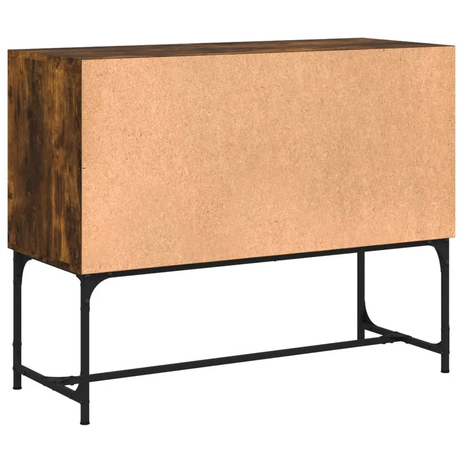 Buffet chêne fumé 100x40x79,5 cm bois d'ingénierie - 8