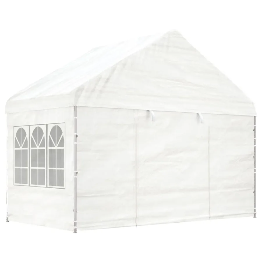 Belvédère avec toit blanc 20,07x4,08x3,22 m polyéthylène - 3