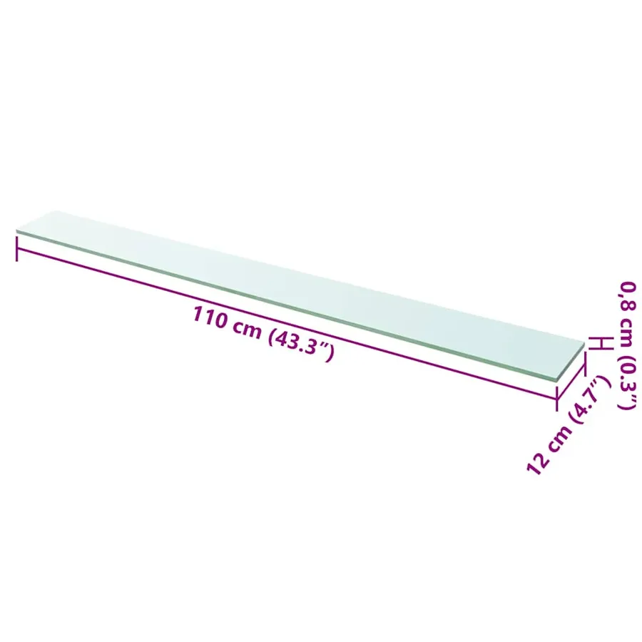 Panneau d’étagère Verre transparent 110 x 12 cm - 3