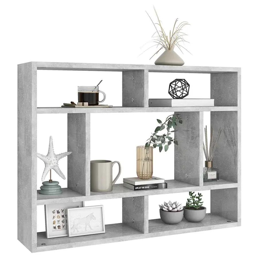 Étagère murale Gris béton 75x16x55 cm Bois d'ingénierie - 3