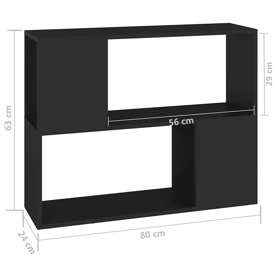 Meuble TV Noir 80x24x63 cm Bois d'ingénierie - 7