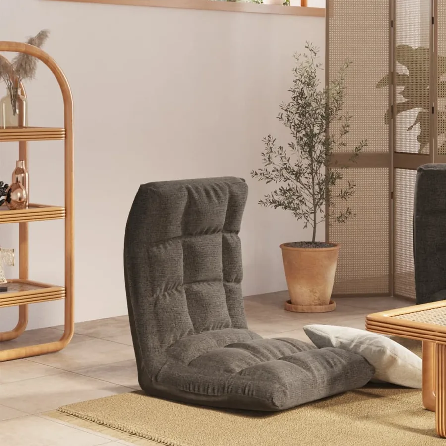 Chaise pliable de sol Gris foncé Tissu