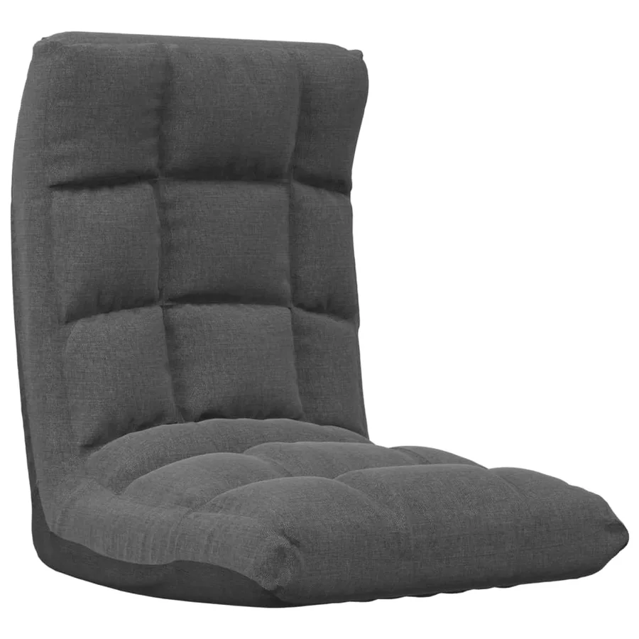 Chaise pliable de sol Gris foncé Tissu - 2