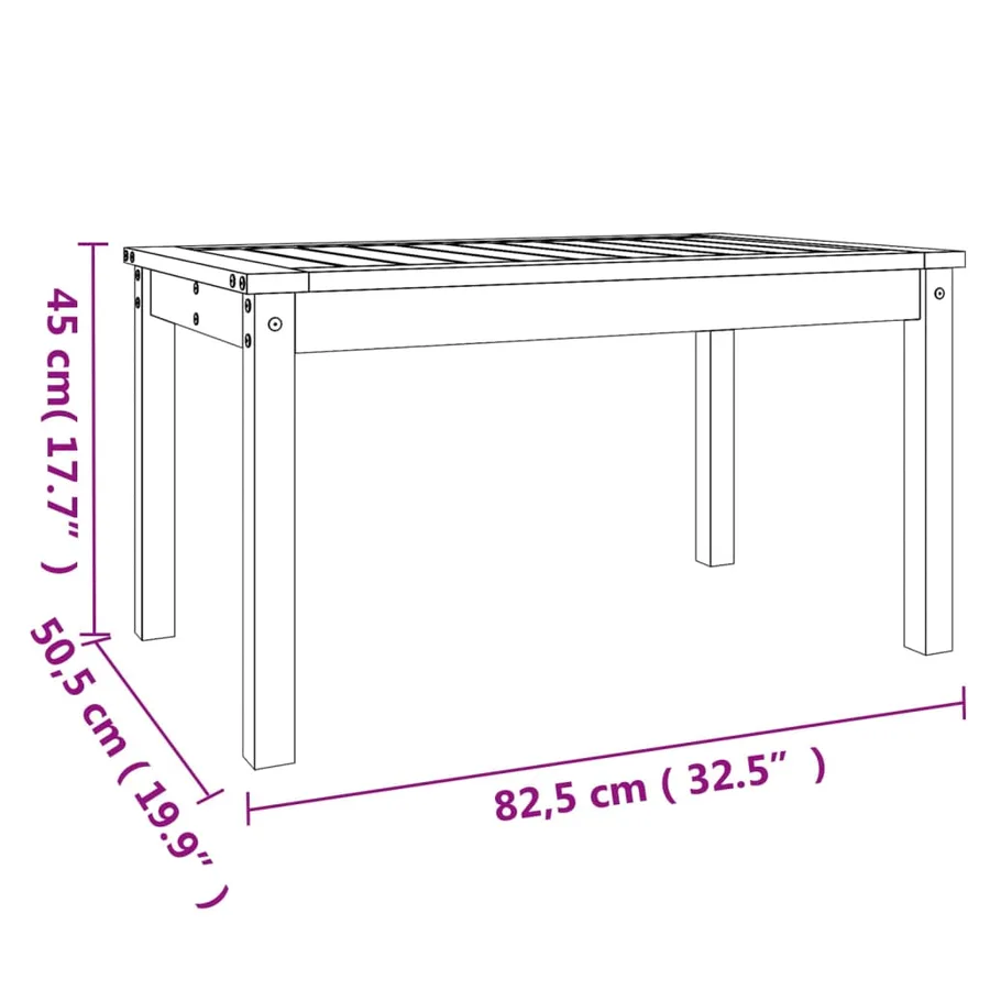 Table de jardin 82,5x50,5x45 cm bois massif de pin - 8
