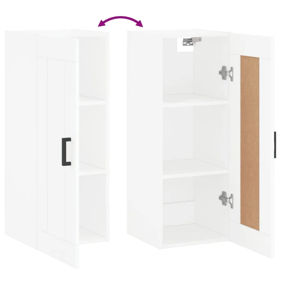 Armoire murale blanc 34,5x34x90 cm bois d'ingénierie - 10