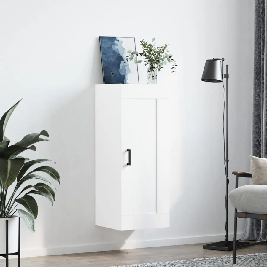 Armoire murale blanc 34,5x34x90 cm bois d'ingénierie - 3