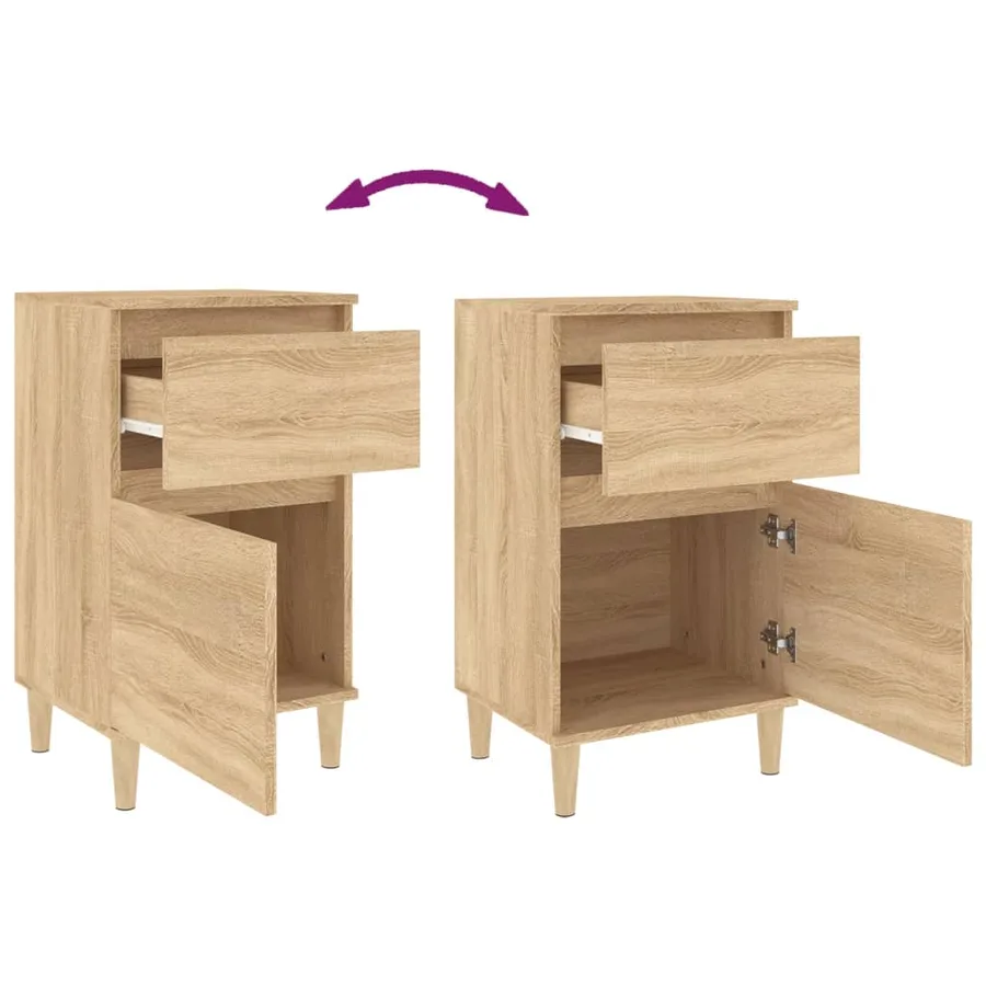 Table de chevet chêne sonoma 40x35x70 cm - 9