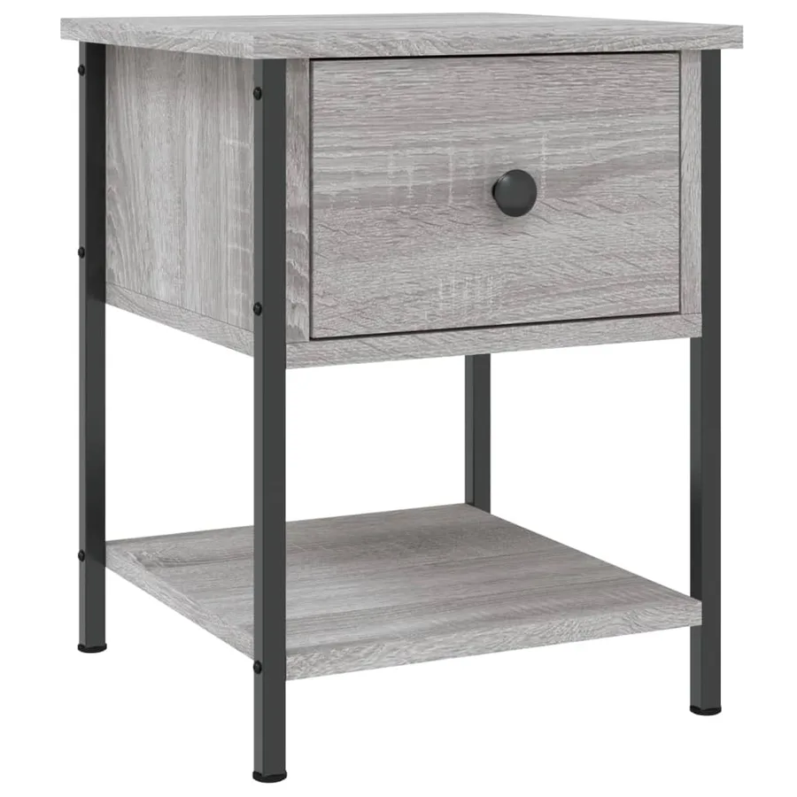 Table de chevet sonoma gris 34x35,5x45 cm bois d'ingénierie - 2