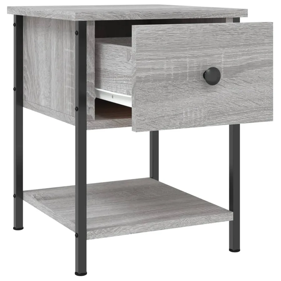 Table de chevet sonoma gris 34x35,5x45 cm bois d'ingénierie - 5