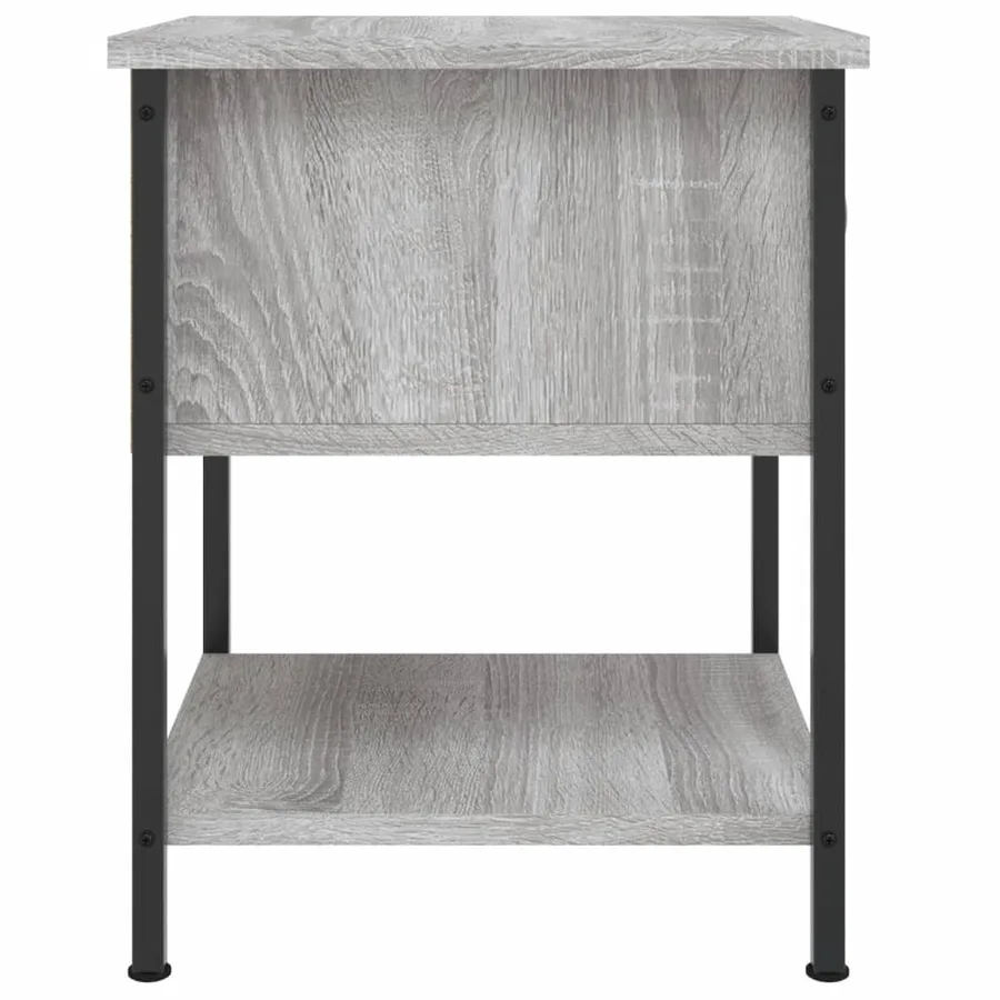 Table de chevet sonoma gris 34x35,5x45 cm bois d'ingénierie - 7