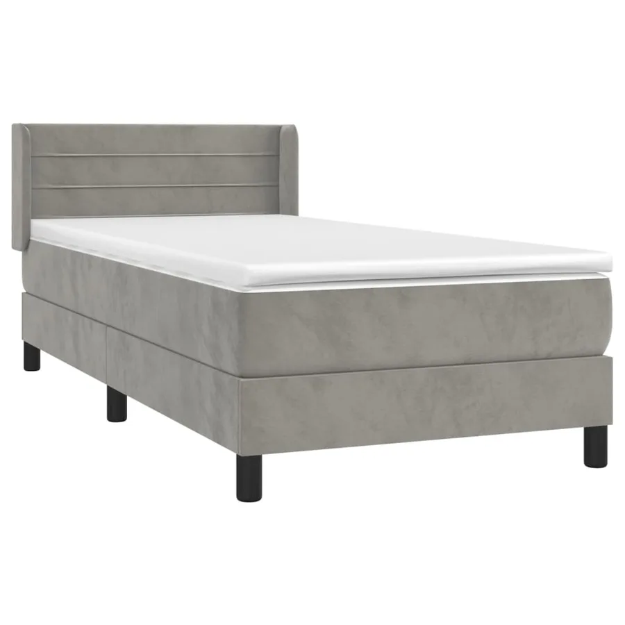 Sommier à lattes de lit et matelas Gris clair 80x200 cm Velours - 3
