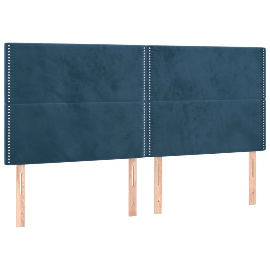 Sommier à lattes de lit et matelas Bleu foncé 200x200cm Velours - 6