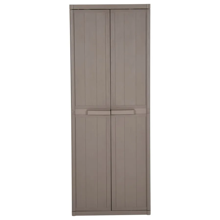 Armoire de rangement jardin Marron 65x45x172 cm PP Aspect bois - 2